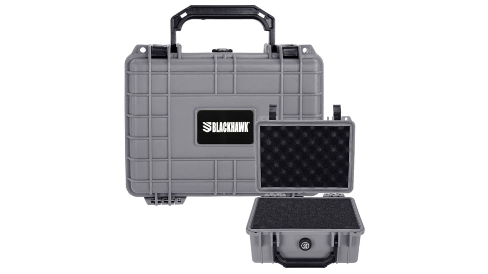 BlackHawk 9.12in Compact Waterproof Gear Hard Case w/Foam, Gray, BH00042-GRA