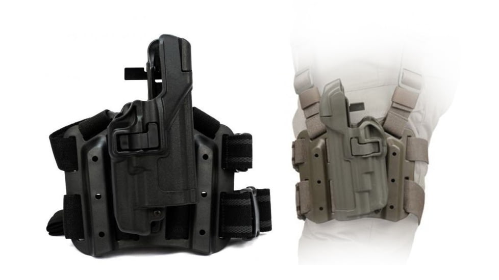 BlackHawk Level 3 SERPA Light Bearing Holster, Black, Foliage Green
