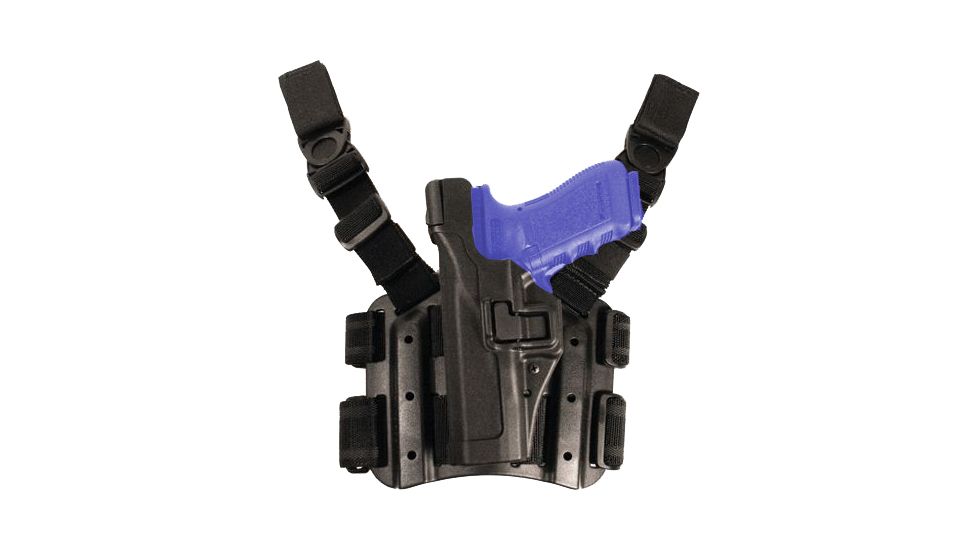 Blackhawk SERPA Tactical Level 3 Thigh Holster, Black, Left Hand, Beretta 92/96, 430604BK-L