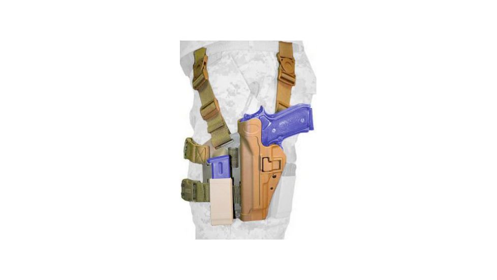 BlackHawk Tactical SERPA Thigh Holster w/ Mag Pouch, Left Hand, Coyote Brown - Beretta92/96 Mag Pouch Not Included