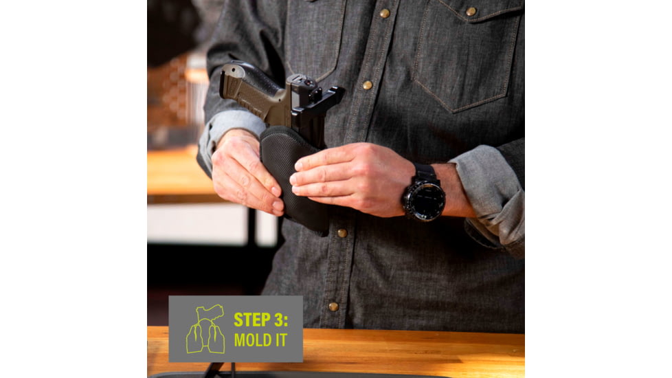 BlackHawk Tecgrip Formlok IWB Moldable Holster, Black Nylon, Sig P320/M17, Glock 17/22, Glock 21, S&amp;W M&amp;P 9/40, Colt Govt 5in 1911, Sig P226, Beretta M9, Size 3, Ambidextrous, 40LP03BK