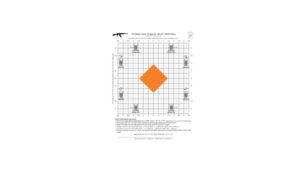 Blackheart AK-47 Zero Targets 8.5x11 Inches 25 Pack