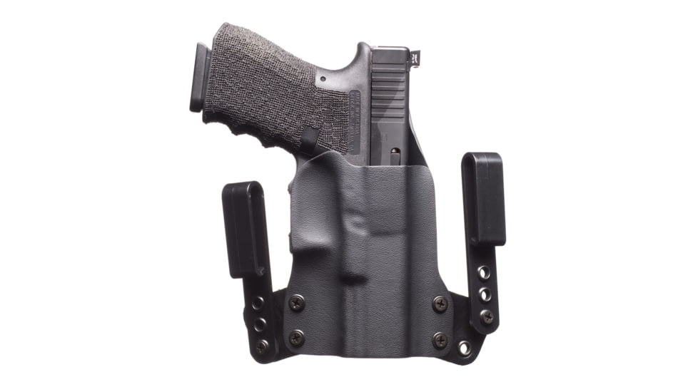 Blackpoint Tactical Leather OWB Mini Wing Holster, S&amp;W 4in M&amp;P Compact 2.0, Right Hand, Black, 145632