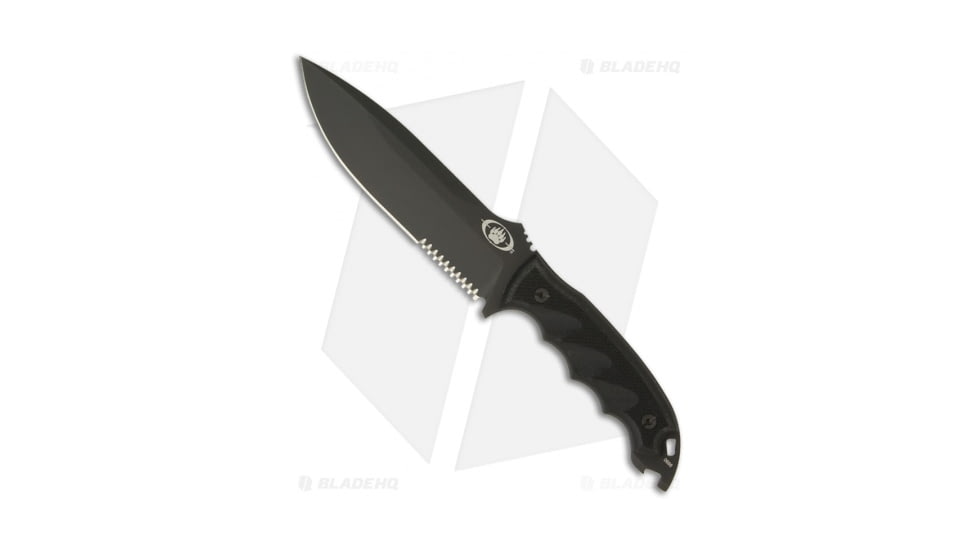 Blackwater Grizzly 6 Fixed Blade Knife, 6.00in, Niolox, Drop Point Blade, G10 Black Handle, Black/Black, 11.18in, BHQ-12799