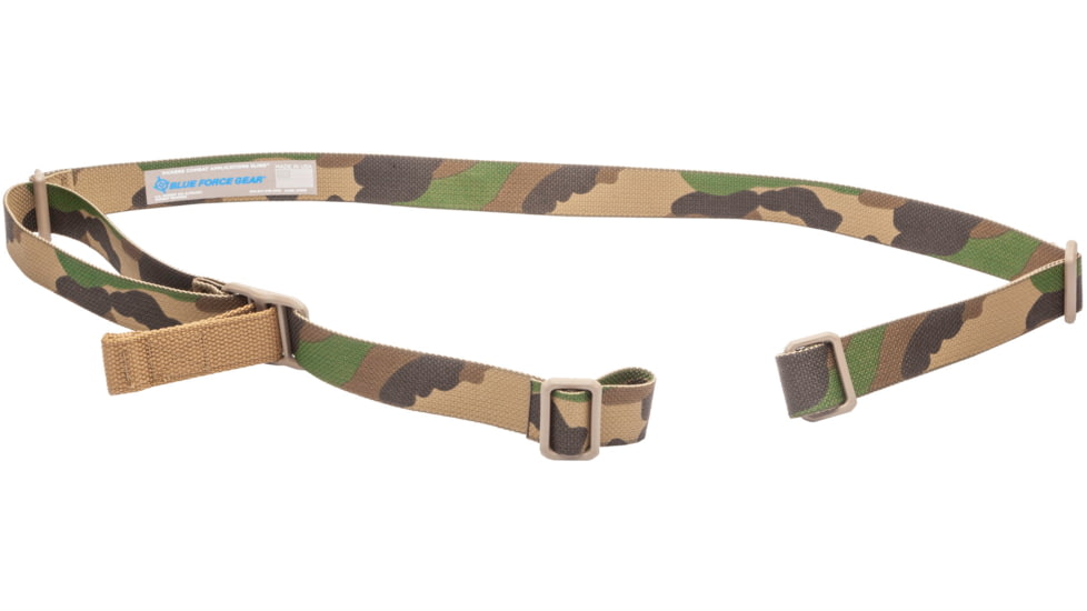 Blue Force Gear Vickers Combat Applications Unpadded Sling w/Nylon Adjuster, Woodland, VCAS-125-OA-WL-RTL
