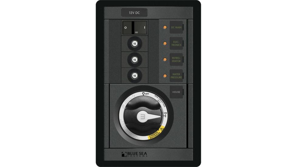 Blue Sea Systems M-Series Dual Circuit Plus, Main + 3 Positions CLB Vertical 1408 57213