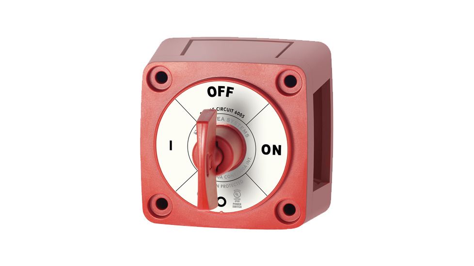 Blue Sea Systems Mini Batt Sw, 1 Ckt On-Off, Key Knb, Red BS-6005