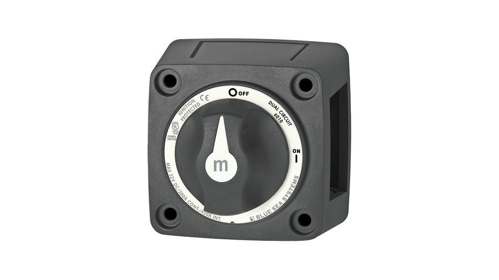 Blue Sea Systems Mini Batt Sw 2 Ckt On-Off, Black BS-6010200