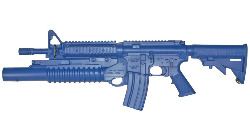 Blueguns by Rings Blueguns - Bluegun M4 Commando Flat Top Closed Stock, Fwd Rail, M203 Grenade Launcher Weapon Simulator - FSM4CFTRCSM203