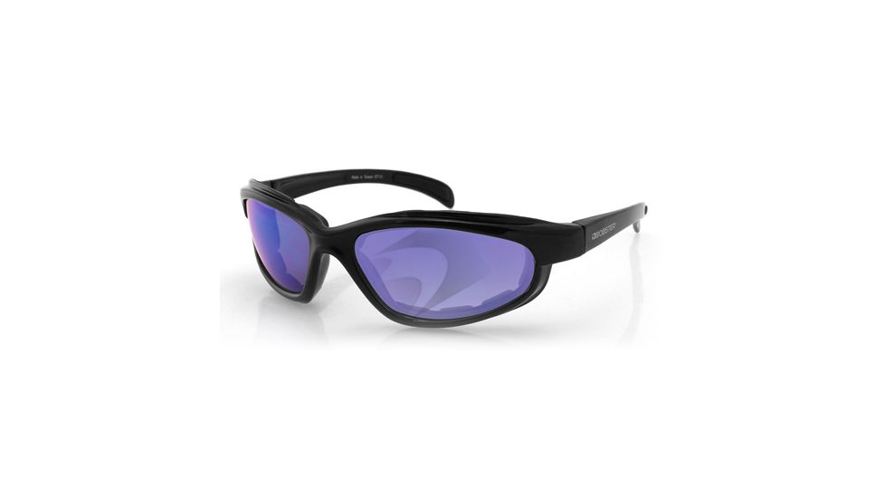 Bobster Fat Boy Sunglass, Blk Frame, Smoked Blue Mirror Lenses EFB001SB