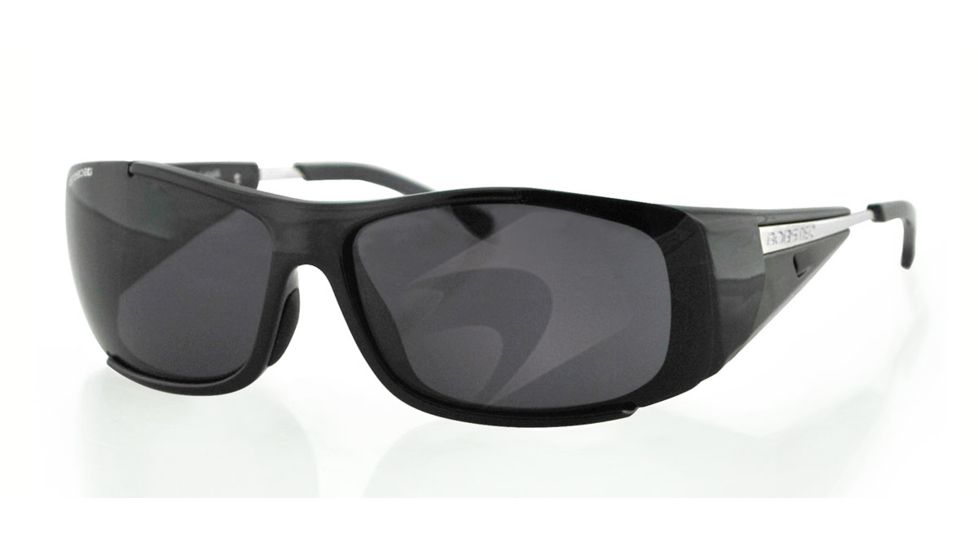 Bobster Traitor Sunglass, Shiny Black Frame with  Metal Temples ETRA001AR