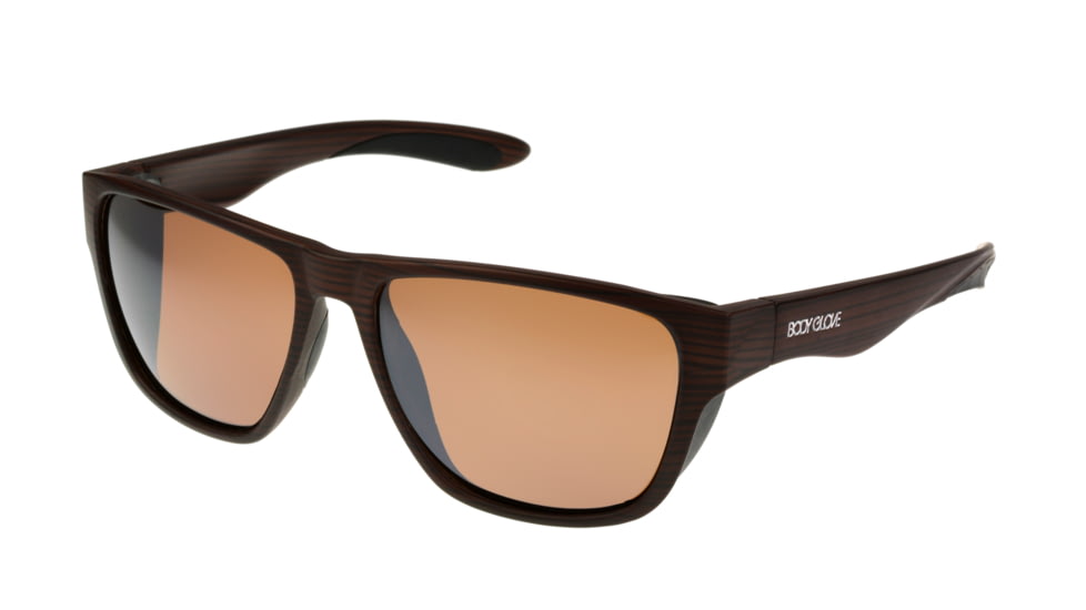 Body Glove Brosef Sunglasses, Brown Demi Frame, Silver Flash Lens, 10236073.QTM