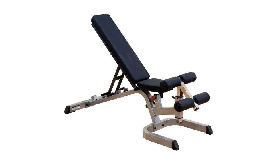 Body Solid Heavy Duty Flat/Incline/Decline Bench, Silver GFID71