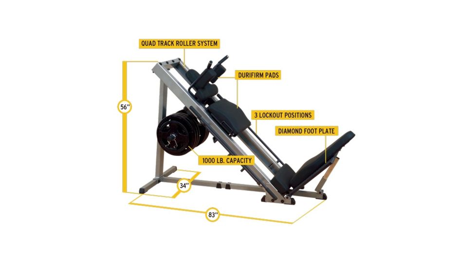 Body Solid Leg Press/Hack Squat, Silver GLPH1100