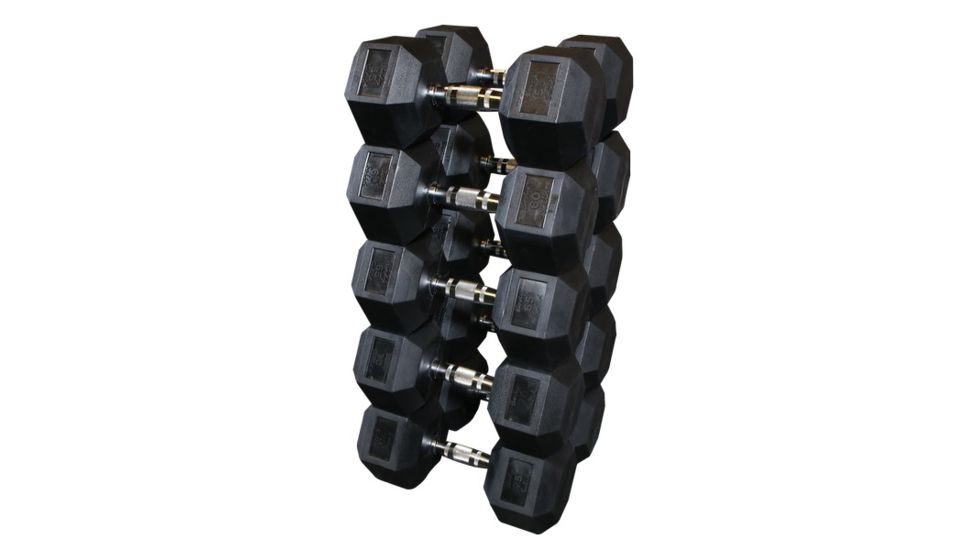Body Solid Rubber Heex Dumbells 55-75Lbs SDRS650