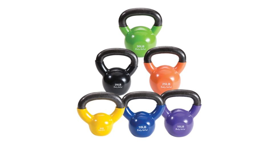 Body Solid Vinyl Coated Kettlebell Set 5 - 30Lbs, KBVS105