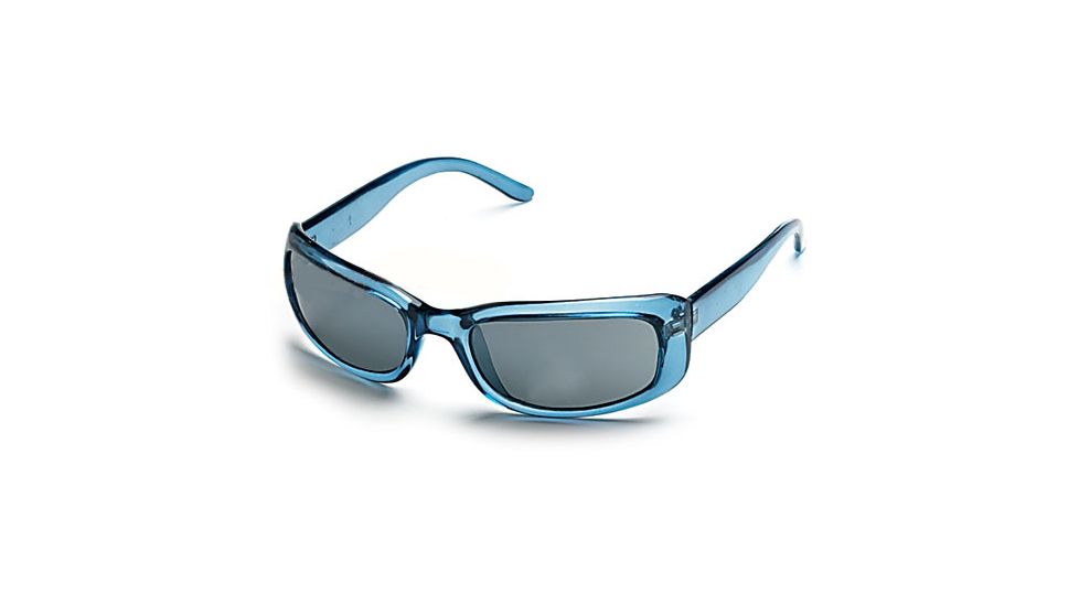 Body Specs Ms.Lily Sunglasses w/ Blue Crystal Frame and Silver Flash Mirror Lenses