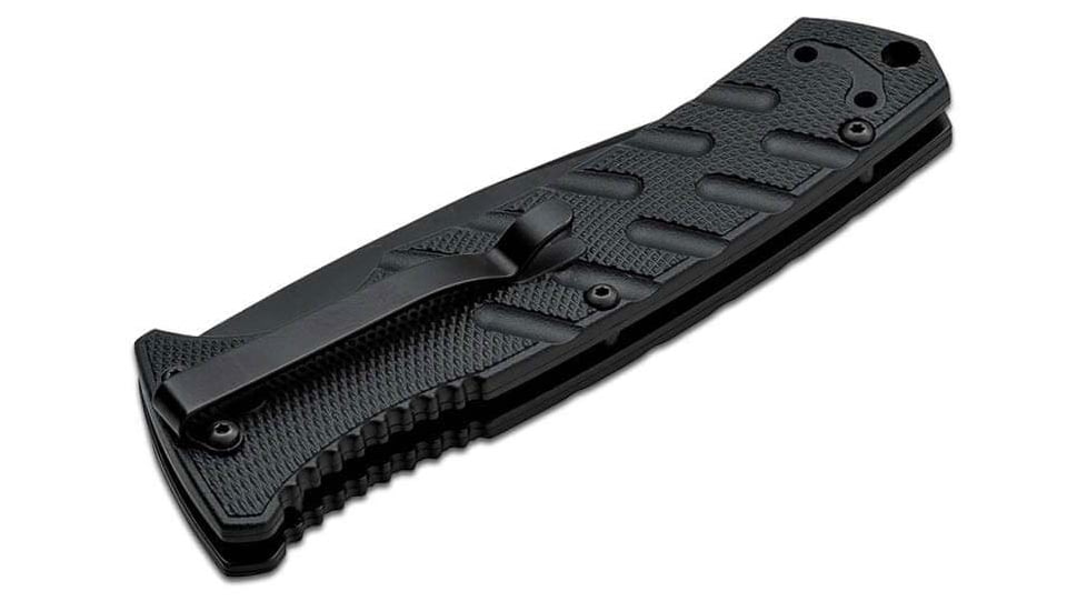 Boker 01Bo458 Plus Strike Auto Pocket 3.35 Tanto Serrated Black D2 Blade Aluminum Handle
