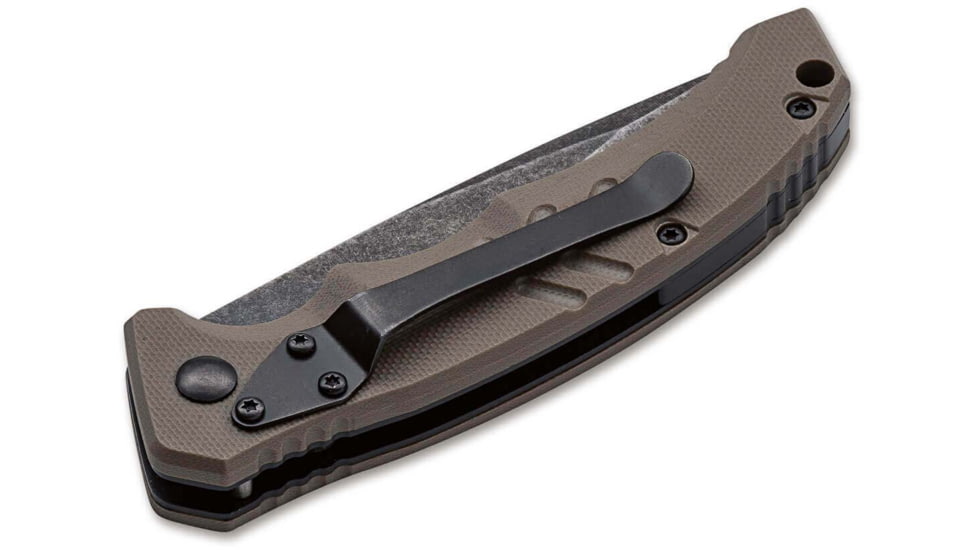 Boker 01BO483 Intention II Folding Drop Point Plain D2 Steel Blade Brown G10 Ha