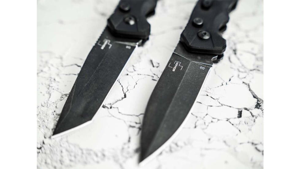 Boker USA Intention II Tanto Automatic Folding Knife, 3.07in, D2 Steel Black Tanto Blade, Black G10 Handle, 01BO797