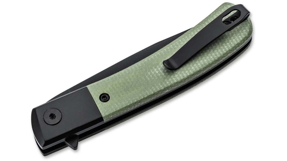 Boker 01Bo931 Modern Gentleman 2.95 Plain Black Nitro-V Blade Green Micarta Handle