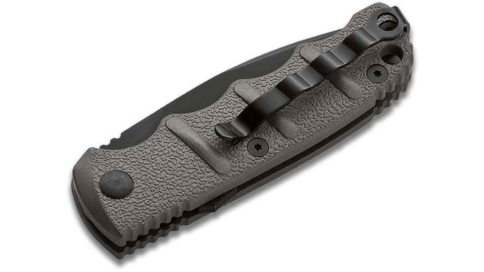 Boker 01Kals96 Kalashnikov 2.52 Drop Point Plain/Serrated Black D2 Steel Blade Gray Aluminum Handle