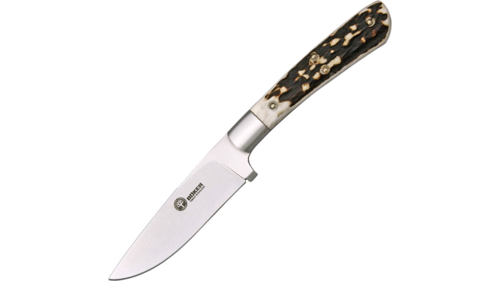 Boker Arbolito Nicker Knife, 3.25 T6MoV stainless drop point blade, Stag handle, 02BA736H
