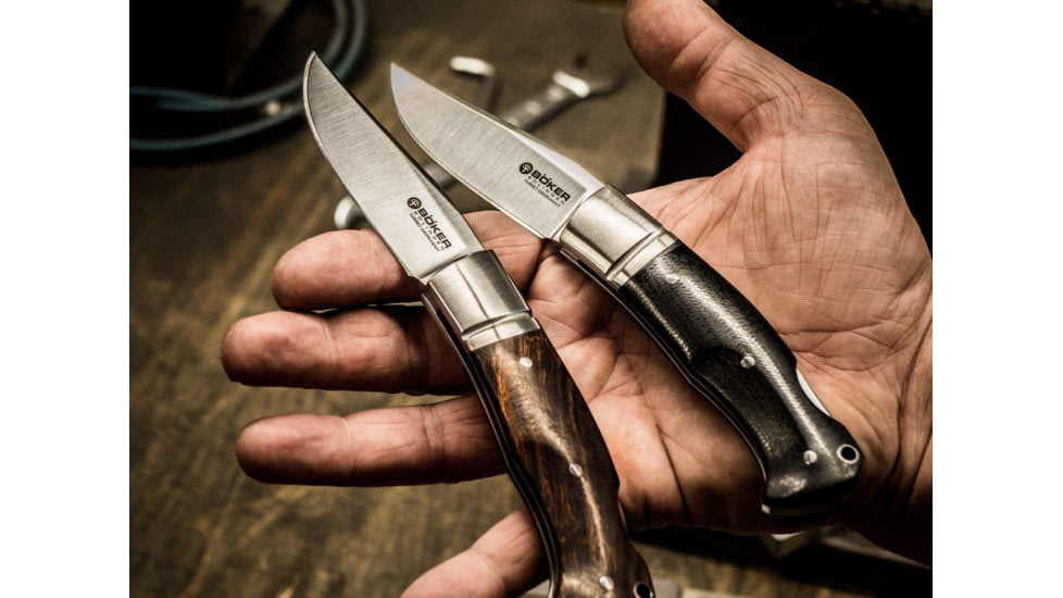 Boker Boxer Desert Ironwood 3in Folding Knife, N690, Desert Ironwood, Brown, 111025