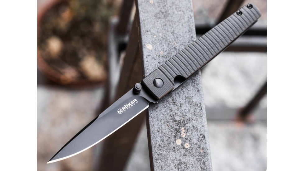 Boker Equalizer Folding Knife, 4.13in Closed, 3.13in Black 440A Stainless Steel Blade, Black G10 Handle, 01RY004