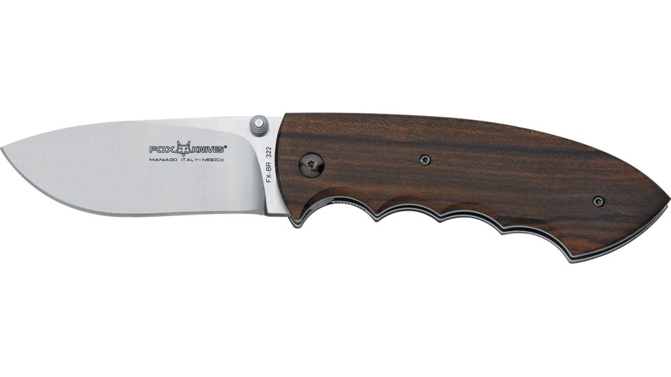 Boker Fox Kommer Hunter Folding Knife, 3.34in, N690Co, Ziricote Wood, FX-BR322