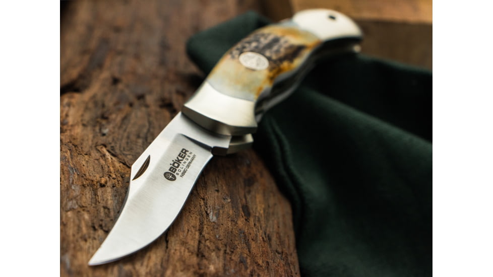 Boker Junior Scout Folding Knife, 2.8in, N690, Stag , Brown, 111910