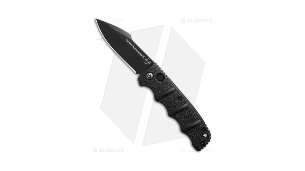 Boker Kalashnikov Automatic Folding Knife, 3.25in, D2, Harpoon Blade, Aluminum Black Handle, Black/Black, 7.625in, BHQ-95957