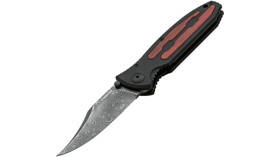Boker Plus Kalashnikov Linerlock Folding Knife, 3.75 in, Damascus, Clip Point Blade, Aluminum Handle, 11KAL48DAM