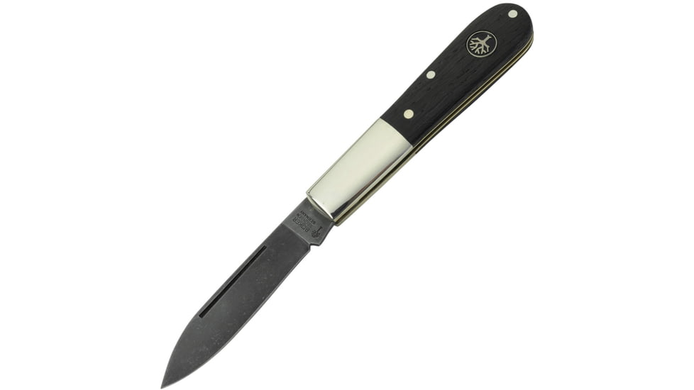 Boker Barlow Oak Tree Folding Knife, 2.56in, C67 Carbon Steel, Acid Washed Spear Blade, Bog Oak Handle, 100503