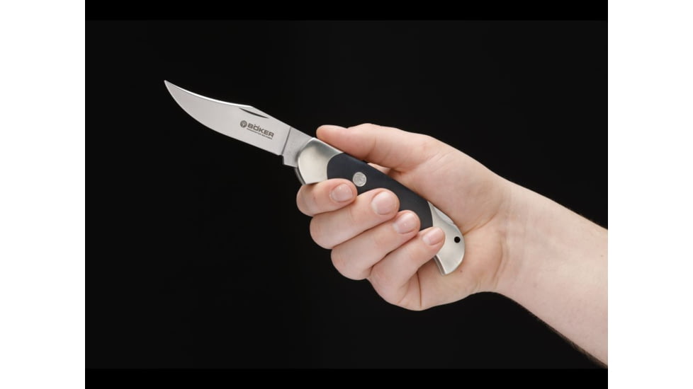 Boker Optima Set Ii Folding Blade Knife, 3.5in, 4034, Uncoated, Black, 113109