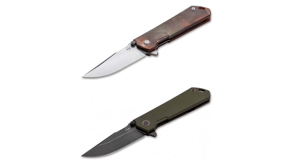 Boker Plus Kihon Assisted Opening Folding Knife by Lucas Burnley, Brown, Green