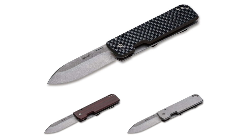 Boker Plus Lancer 42 Folding Knife by Serge Panchenko, Black, Brown, Silver