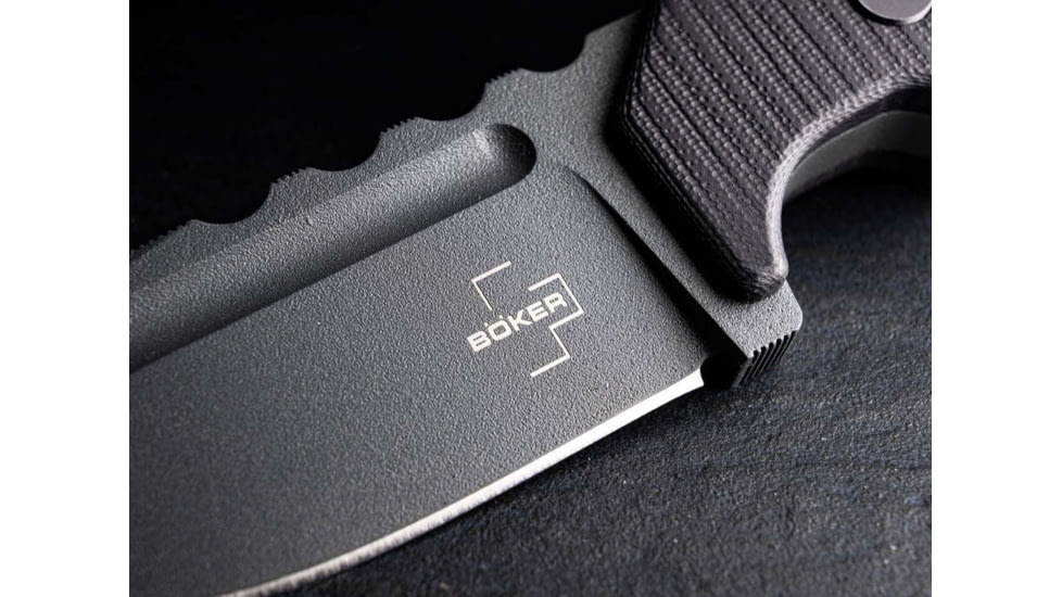 Boker Plus Little Dvalin Fixed Blade Knife, 3.15in, D2, G10 Black Handle, 02BO033