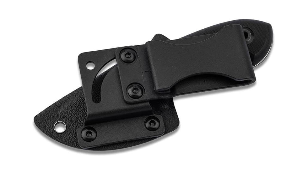 Boker Plus Lofos Fixed Blade Knife, 5.75in Overall, 2.38in Satin D2 Tool Steel Blade, Black G10 Handle, Black Kydex Belt Sheath, 02BO096