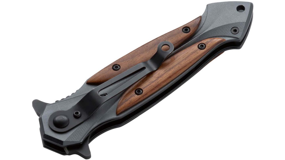 Boker Plus Magnum Starfighter XL Folding Knife, 3.74in, 440A, Aluminum, Cocobolo Wood Brown Handle, 06RY069