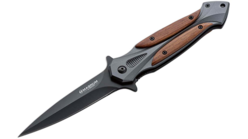 Boker Plus Magnum Starfighter XL Folding Knife, 3.74in, 440A, Aluminum, Cocobolo Wood Brown Handle, 06RY069
