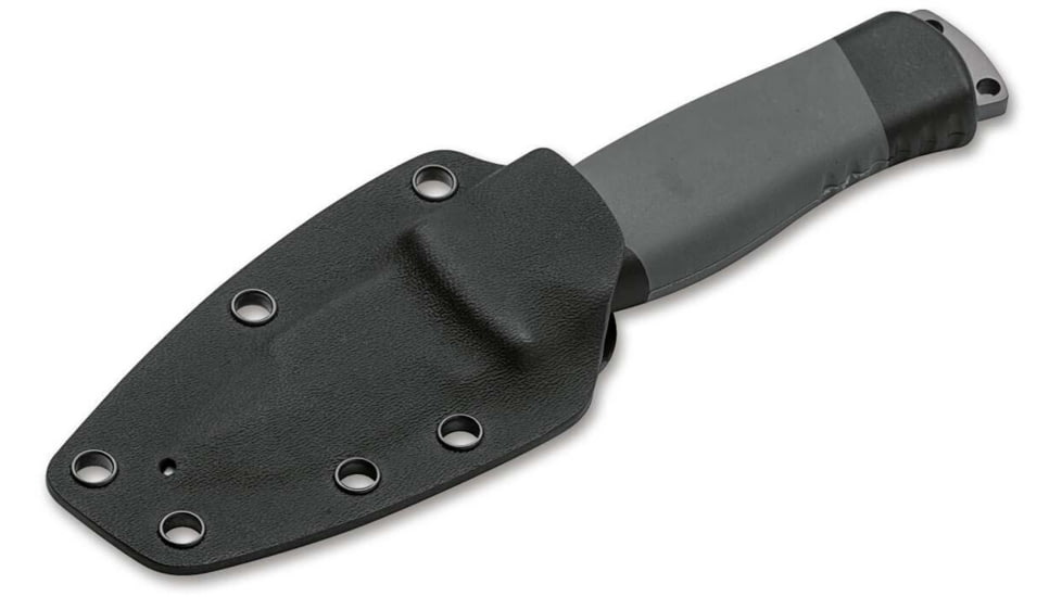 Boker Plus Outdoorsman Mini Fixed Blade Knife, 2.24in, 12C27, FRP Grey Handle, 02BO024