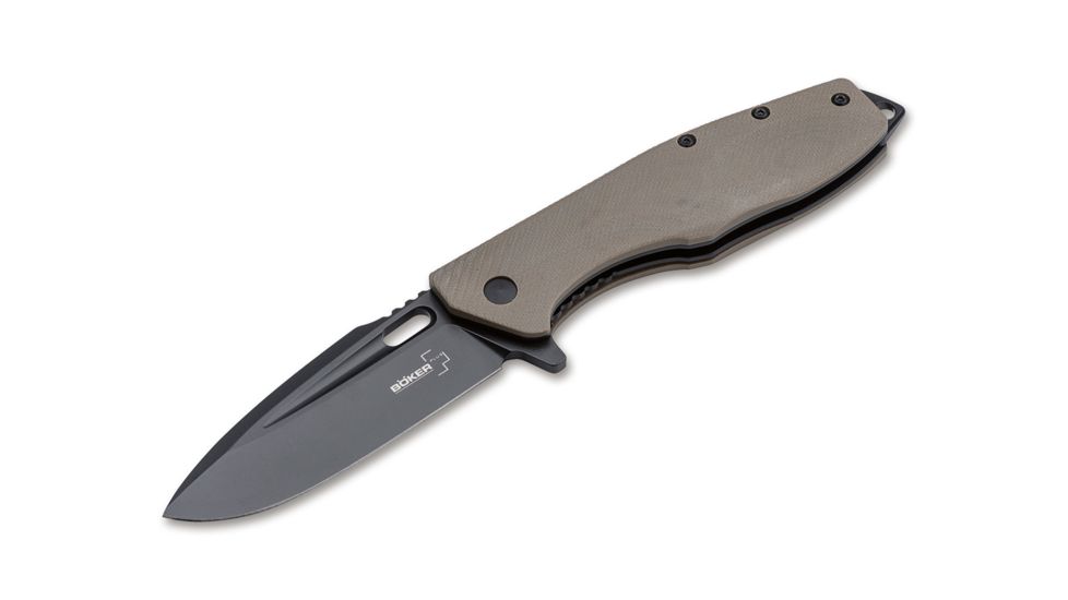 Boker Plus Tactical Caracal Folding Knife, 3.4in, D2, G10, Black, 01BO759