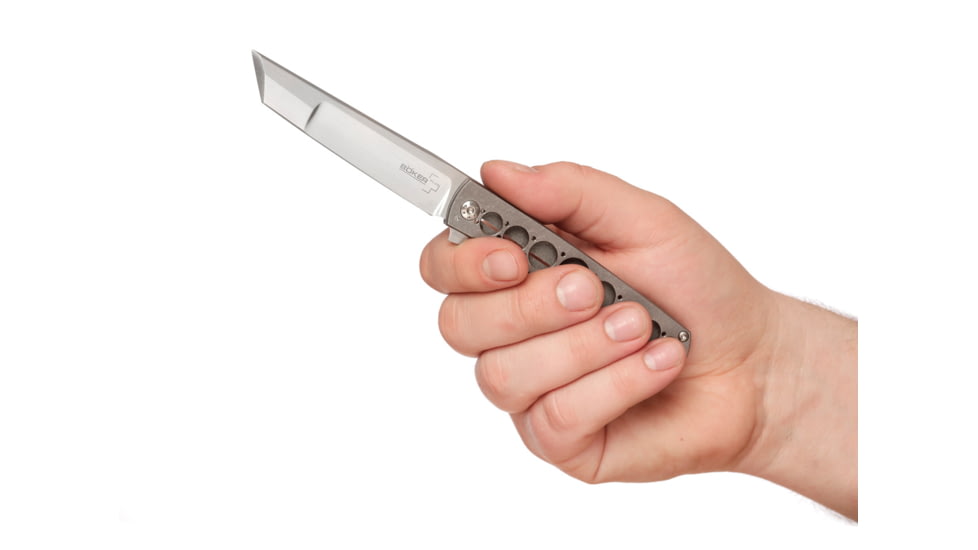 Boker Plus Urban Trapper Tanto Folding Knife, 3.4in, VG-10, Titanium, Uncoated, Grey, 01BO721