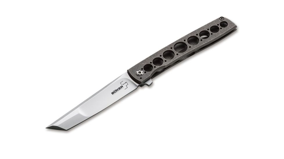 Boker Plus Urban Trapper Tanto Folding Knife, 3.4in, VG-10, Titanium, Uncoated, Grey, 01BO721
