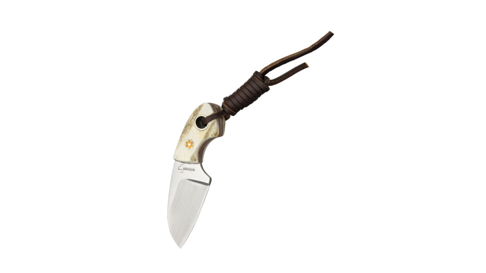 Boker Plus Vox Gnome Stag Knife, 2.13 12C27 Sandvik stainless blade, Stag handle, 02BO268