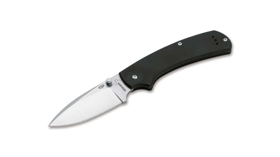 Boker Plus Xl Drop Folding Knife, 3.5in, 440C, G10, Uncoated, Black, 01BO544