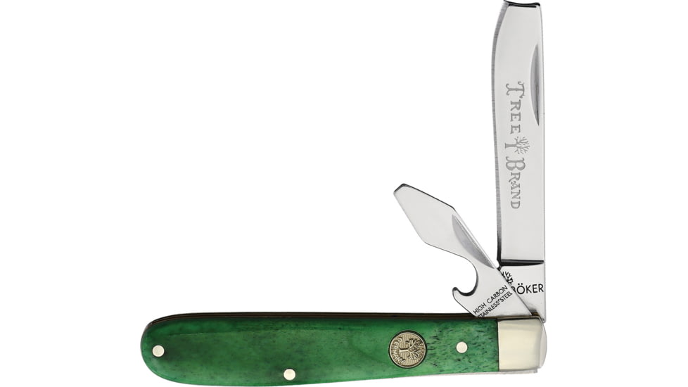 Boker Razor Jack Lime Green Folding Knife, 3in Closed, Mirror Stainless Razor Blade, Green Smooth Bone Handle, BK110714