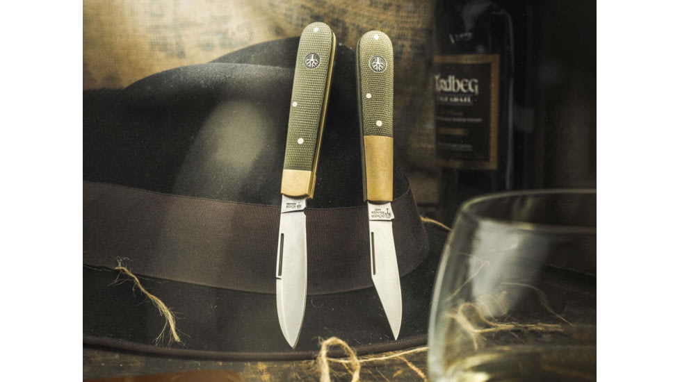 Boker Solingen Barlow Prime Expedition Folding Knife, 2.72in, N690, Micarta, Brass Olive, 112942