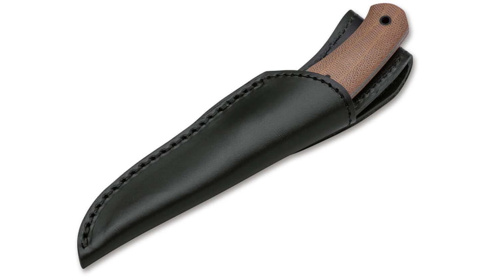 Boker Solingen Boxer Fixed Blade Knife, 3.31in, N690, Micarta Brown Handle, 120503
